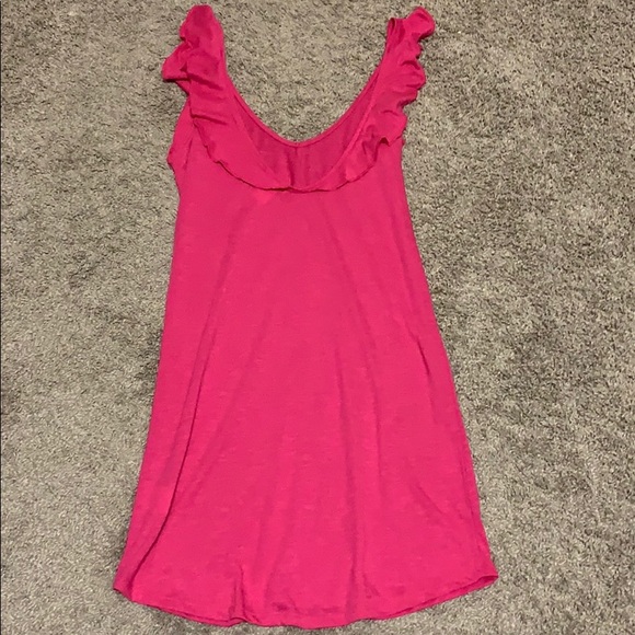 Venus Pink/Coral Flounced Back Swim Coverup Small - Picture 3 of 4